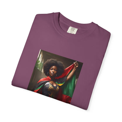 Black Heritage Graphic T-Shirt — Strong Black Woman in Red, Black & Green
