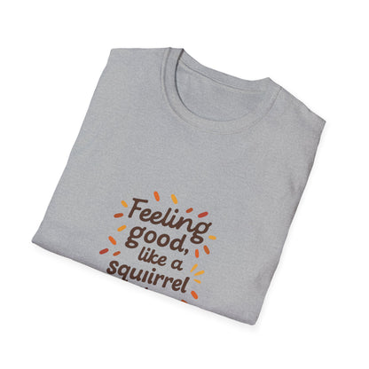 Feeling Good Squirrel Donut T-Shirt | Fun Unisex Tee, Perfect for Birthdays, Casual Wear, Gifts, Foodie Lovers, Animal Theme