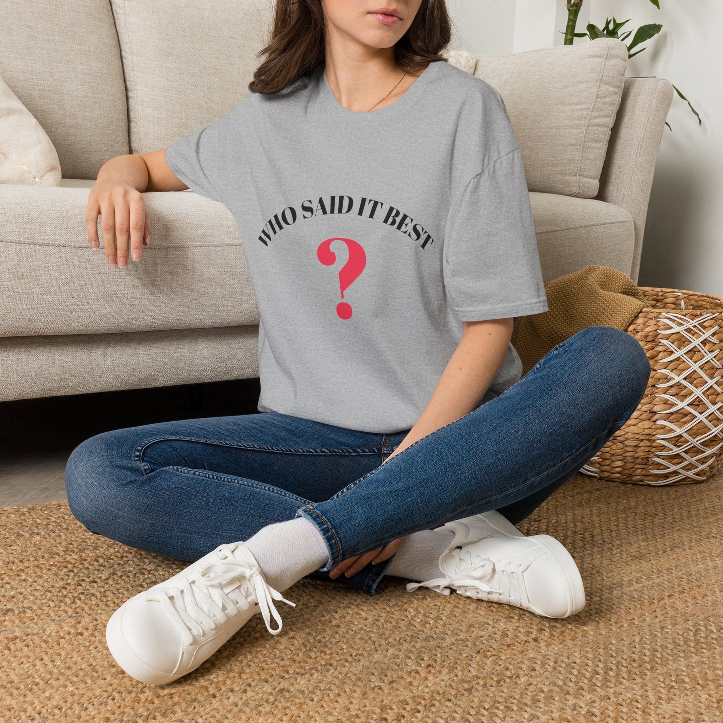 T-Shirt — "Who Said It Best?" Question Mark Graphic Tee
