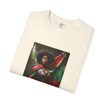 Black Heritage Graphic T-Shirt — Strong Black Woman in Red, Black & Green