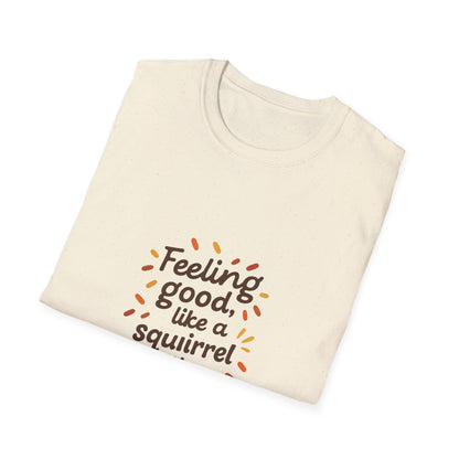 Feeling Good Squirrel Donut T-Shirt | Fun Unisex Tee, Perfect for Birthdays, Casual Wear, Gifts, Foodie Lovers, Animal Theme